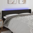 LED Kopfteil Schwarz 203x16x78/88 cm Stoff