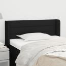 Kopfteil mit Ohren Schwarz 103x16x78/88 cm Stoff