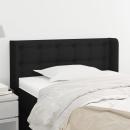 Kopfteil mit Ohren Schwarz 93x16x78/88 cm Stoff