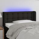 LED Kopfteil Schwarz 93x16x78/88 cm Stoff
