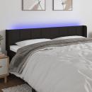 LED Kopfteil Schwarz 183x16x78/88 cm Stoff