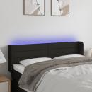 LED Kopfteil Schwarz 147x16x78/88 cm Stoff