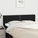 Kopfteil mit Ohren Schwarz 147x16x78/88 cm Stoff