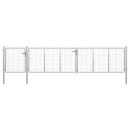 ARDEBO.de - Gartentor Stahl 500×100 cm Silbern