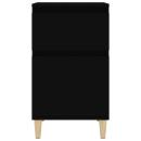 Nachttische 2 Stk. Schwarz 40x35x70 cm