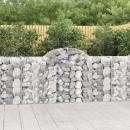 Gabionen mit Hochbogen 13Stk. 200x30x100/120cm Verzinktes Eisen