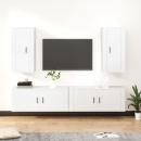 4-tlg. TV-Schrank-Set Weiß Holzwerkstoff