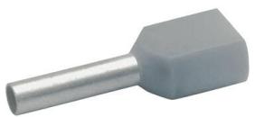 ARDEBO.de Klauke 8708 Zwillingsaderendhülsen, 2x0,75qmm, 15mm lang, grau