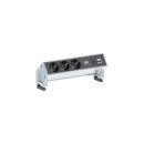 ARDEBO.de Bachmann DESK 2 Steckdoseneinheit, 3xSchutzkontaktsteckdosen, 1xUSB Doppelcharger, 1 CAT6, weiß (902.301)