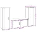 3-tlg. TV-Schrank-Set Räuchereiche Holzwerkstoff