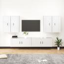 6-tlg. TV-Schrank-Set Weiß Holzwerkstoff