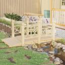 Gartenbrücke mit Geländer 150x67x56 cm Massivholz Fichte