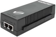 ARDEBO.de Intellinet Gigabit Ultra PoE+ Injektor 1x60 Watt-Port, Kunststoffgehäuse, Wandmontage, schwarz (561235)