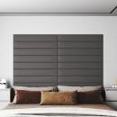 Wandpaneele 12 Stk. Grau 90x15 cm Kunstleder 1,62 m²