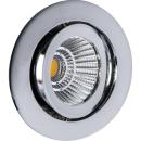 DELUNA LED Einbaustr. 10W,chrom, rund 3000K warmweiß, 40°, CRI80
