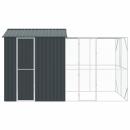 Vogelvoliere mit Erweiterung Anthrazit 210x421x247 cm Stahl