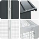 Vogelvoliere mit Erweiterung Anthrazit 210x817x247 cm Stahl