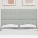 Kopfteil Mit Knöpfen Gepolstert Hellgrau 140 cm Samt