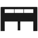 LED Kopfteil Schwarz Eiche 160x18,5x45 cm Holzwerkstoff