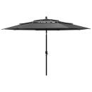 ARDEBO.de - Sonnenschirm mit Aluminium-Mast 3-lagig Anthrazit 3,5 m