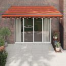 ARDEBO.de - Markise Einziehbar Orange und Braun 3x2,5 m Stoff und Aluminium