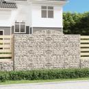Gabionen mit Hochbogen 6 Stk. 300x50x180/200cm Verzinktes Eisen