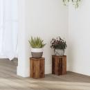 ARDEBO.de - Pflanzenständer 2 Stk. Altholz-Optik 10x10x18 cm Holzwerkstoff