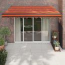 ARDEBO.de - Markise Einziehbar Orange und Braun 3,5x2,5 m Stoff & Aluminium