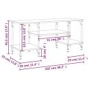 TV-Schrank Grau Sonoma 102x35x45,5 cm Holzwerkstoff