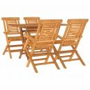 5-tlg. Garten-Essgruppe Massivholz Teak