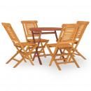 5-tlg. Garten-Essgruppe Massivholz Teak