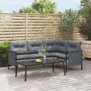 Garten-Ecksofa Anthrazit Stahl und Textilene