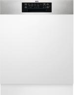 ARDEBO.de AEG FES7571CPM Teilintegierter Geschirrspüler, 60 cm breit, 14 Maßgedecke, Aqua Control, 9 Spülprogramme, 4 Temperaturen, Edelstahl Antifingerprint