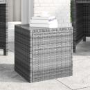 Beistelltisch Grau 40x37x40,5 cm Polyrattan und Hartglas