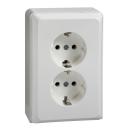 Schneider / Elso 515514 Steckdose im Geräteträger 2-fach 16A RENOVIERUNG Schraubklemme reinweiß