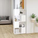ARDEBO.de - Bücherregal Raumteiler Weiß 60x24x124,5cm Holzwerkstoff