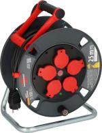 ARDEBO.de Brennenstuhl Professional Kabeltrommel 300 KU 2100, 25m Kabel, 5 Steckdosen, für Außenbereich, schwarz (9231250100)