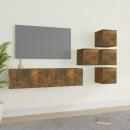 ARDEBO.de - 6-tlg. TV-Schrank-Set Räuchereiche Holzwerkstoff