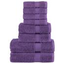 ARDEBO.de - 8 tlg. Premium-Handtuch-Set SOLUND Lila 600 g/m²