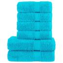 ARDEBO.de - 6 tlg. Premium-Handtuch-Set SOLUND Türkis 600 g/m²