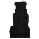 ARDEBO.de - 12 tlg. Premium-Handtuch-Set SOLUND Schwarz 600 g/m²