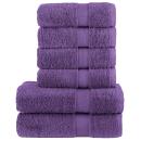 ARDEBO.de - 6 tlg. Premium-Handtuch-Set SOLUND Lila 600 g/m²