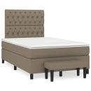 ARDEBO.de - Boxspringbett mit Matratze Taupe 120x190 cm Stoff