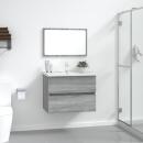 ARDEBO.de - 2-tlg. Badmöbel-Set Grau Sonoma Holzwerkstoff