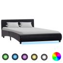 ARDEBO.de - Bett mit LED-Beleuchtung ohne Matratze Schwarz 120x200 cm