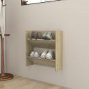 ARDEBO.de - Wand-Schuhschrank Sonoma-Eiche 60x18x60 cm Holzwerkstoff