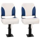 ARDEBO.de - 4-tlg. Bootssitz-Set Klappbar Blau und Weiß 41x36x48 cm