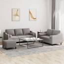 ARDEBO.de - 3-tlg. Sofagarnitur mit Kissen Taupe Stoff