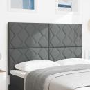 Kopfteil Diamantblockdesign Dunkelgrau 140 cm Stoff