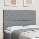 Kopfteil Diamantblock-Design Hellgrau 160 cm Stoff